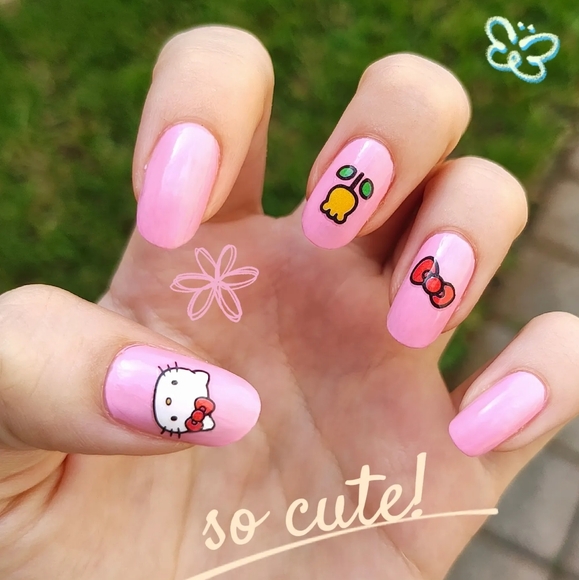 NWT THE CRÈME SHOP × HELLO KITTY 50 NAIL ART DECAL STICKERS + CLEAR NP - Picture 16 of 16